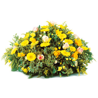 Coussin rond en fleurs coupées C  Coussin rond en fleurs coupées C