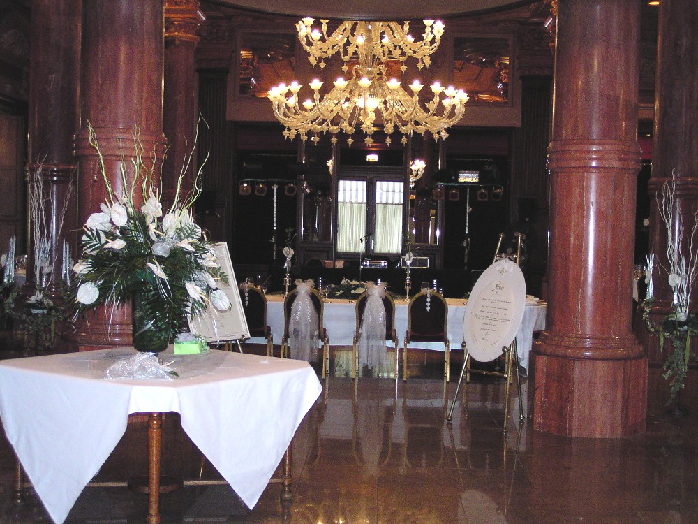 Décoration de la salle de réception.